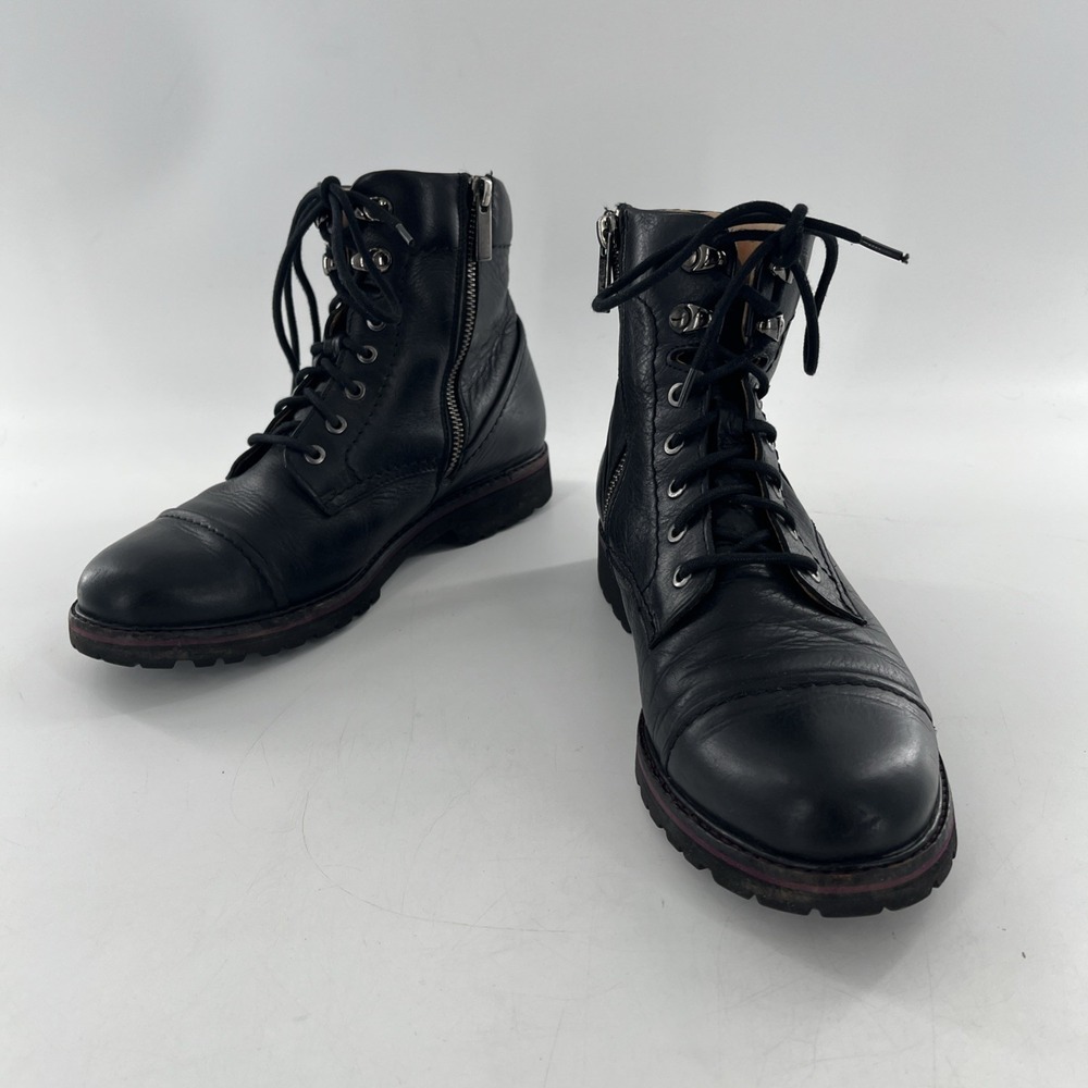 Samuel Hubbard Womens Boots Lady Maverick 8.5 Black Ankle Cap Toe Moto Bike